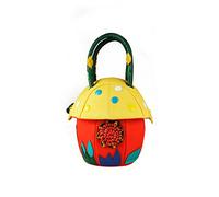 Redfox Women's Adorable Medium-Sized Mushroom Shape Bucket Shoulder Bag Women's Handbag 24cm x 22cm x 13.5cm [Scarlet]