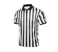 redgino Men's Referee Shirt Women Black & White Stripes Football Soccer Basketball Umpire Jersey Halloween…, Zipper, Medium