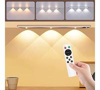 REDGO Under Cabinet Lights - Cat's Eye 3 Colors LED 40cm Motion Sensor Light Indoor Rechargeable Remote Control with Magnetic Stickers for Kitchen, Wardrobe, Cabinet (40 cm)