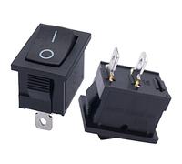 REDGOOSE 10Pcs Mini Boat Rocker Switch, Snap In On/Off Switch 2 Pin, Ac 6A/250V 10A/125V, Rectangle, Black