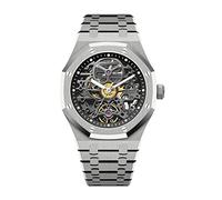 Redhai Automatic Mechanical Watch Skeleton Stainless 50M Waterproof Anti Shock Casual Diver Men Wrist Watch Sterling Watches Chronograph Analog Business Casual Fashion Adjustable Silicone Band, Silver