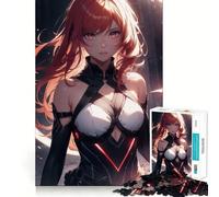 Redhaired Anime Girl 1000 Piece Jigsaws for Adults Puzzle Boost Recall Anxiety Relief Accurate Edge Xmas Surprise (38x26cm)