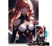 Redhaired Anime Girl Jigsaw Puzzles for Adults1000 Pieces Improve Memory Relax Mind Sharp Edge Art Collection Piece (50x75cm)