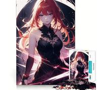 Redhaired Anime Girl Puzzle for Teenagers 1000 Pieces Smart Reason Toy Stress Release Sharp Edge Birthday Gift (50x75cm)