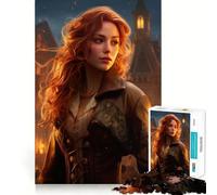 Redhead Victorian Steampun 1000 Piece Jigsaws for Adults Puzzle Boost Recall Anxiety Relief Accurate Edge Xmas Surprise (50x75cm)
