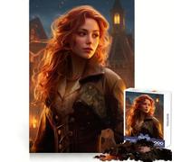 Redhead Victorian Steampun 1000 Piece Jigsaws for Adults Puzzle Boost Recall Anxiety Relief Accurate Edge Xmas Surprise (50x75cm)