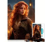 Redhead Victorian Steampun 1000 Pieces Jigsaw Puzzles for Adults Memory Gain Calm Mind Design Assembly Creative Gift (38x26cm)