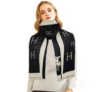 REDHOM Women's Scarf Shawls and Wraps for Evening Dresses, Soft Large Blanket Pashmina for Fall Winter with Gorgeous Color, Black Rh, 73"(185cm) x 23"(60cm)