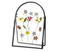 REDHUGO Double Glass Frame for Pressed Flowers Handmade, Arc, Black, 4x6 in