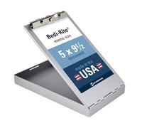 Redi-Rite Saunders Silver Memo Size Aluminum Storage Clipboard with 1 Inch Storage Compartment and Self Locking Latch - Form Holder Perfect for Contractors, Truckers, and Office Use