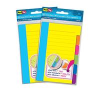 Redi-Tag Divider Sticky Notes, Tabbed Self-Stick Lined Notepads, Adhesive Notes for School, Home and Office, 120 Ruled Notes, 4" x 6", 2 Books Per Pack, Assorted Colors (B10290)