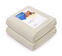 REDIBLUE Canvas Drop Cloth for Painting - Washable, Durable, Highly Absorbent Seamless Cotton Fabric, Multipurpose Protection for Floor, Carpet, Furniture, Indoor, Outdoor Use, 8oz, 6x9ft (Pack of 2)