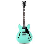 Redid Semi-Hollow Body Electric Guitar RD-100 F-Hole Jazz Guitar Maple Neck Humbucker Pickups (Green)