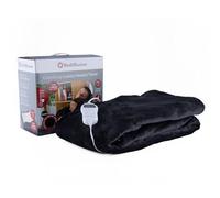 Rediffusion CosySnug Luxury Heated Throw, 160x120cm, Soft Flannel and Plush Teddy Fleece, 2.4M Cable Length, Energy-Efficient, 120W, Machine Washable - RED160120TB, Black