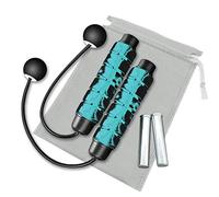 Redify Weighted Cordless Jump Rope for Fitness [Suitable for Different Ages and Levels] Ropeless Jump Rope for Crossfit Boxing MMA WOD Training, High Speed Rope Skipping for Narrow Space (Blue)