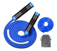 Redify Weighted Skipping Rope (0.5kg) with Tangle-Free Ball Bearing for Fast Training, Adjustable Aluminium Handle, 9mm Cotton Fabric, Solid PVC, Ideal for Fitness, Boxing & Weight Loss