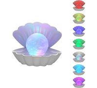 REDIGLE RGB 8 Colors Changing Pearl Shell Mood Lamps, Clamshell Mist Night Lights, Table Bedside LED Lamp Suitable for Breastfeeding, Camping, Family Decoration, Birthday Christmas Valentines Gift