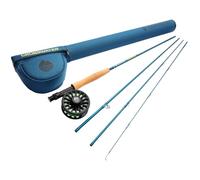 Redington Crosswater Fly Fishing Outfit - 4-Piece 9’ 5WT Fly Rod with Crosswater Reel, Rio Mainstream WF5F Fly Line & Zippered Travel Case - Complete Starter Kit