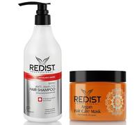 Redist Hair Care Shampoo Against Hair Loss 500ml & Argan Hair Mask 500ml | Prevents Breakage and Damage | Moisturises The Scalp | Effective Against Dandruff