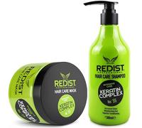 Redist Keratin Complex Hair Care Shampoo 500ml & Hair Mask 500ml | Repairs, Strengthens & Restores Shine | Anti Breakage & Anti Frizz Formula | Reduces Dandruff | Floral Fragrance Professional Set