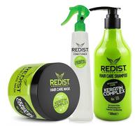 Redist Keratin Complex Shampoo 500ml + Hair Mask 500ml + Conditioner 400ml | Repairs, Strengthens & Restores Shine | Anti Breakage & Frizz Control | Reduces Dandruff | Professional Set