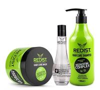 Redist Keratin Complex Shampoo 500ml + Hair Mask 500ml + Keratin Oil 100ml | Repairs, Strengthens & Restores Shine | Anti Breakage & Frizz Control | Reduces Dandruff | Professional Set