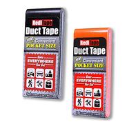 RediTape Travel Size Duct Tape Colors 2-Pack (Black & Fluorescent Orange) - Pocket Size Flat Mini Roll - for Repairs Outdoors Emergency Crafts - 1.88 inch x 5 Yards per Pack