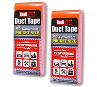 RediTape Travel Size Fluorescent Orange Duct Tape 2-Pack - Pocket Size Flat Mini Roll - for Repairs Outdoors Emergency Crafts - 1.88 inch x 5 Yards per Pack