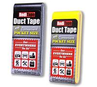 RediTape Travel Size Pocket Duct Tape Colors 2-Pack | for Repairs, Camping, Emergency, EDC, DIY, Crafts | 1.88 inch x 5 Yards per Flat Pack (Black & Yellow)