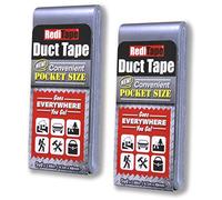 RediTape Travel Size Silver Duct Tape 2-Pack - Pocket Size Flat Thin Mini Roll - for Repairs Outdoors Emergency Crafts - 1.88 inch x 5 Yards per Pack