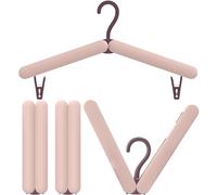 REDJOY Travel Hangers Foldable with Clips, Set of 4, Clothes Drying Rack as Folding Coat Hanger for Travelling. Strong Lightweight Travel Hanger with Clips