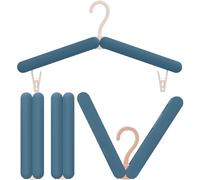 REDJOY Travel Hangers Foldable with Clips, Set of 4, Clothes Drying Rack as Folding Coat Hanger for Travelling. Strong Lightweight Travel Hanger with Clips