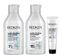 Redken Acidic Bonding Concentrate Shampoo 300ml, Conditioner 300ml and Leave-in Treatment 30ml Bond Repair Bundle (Worth £56.54)