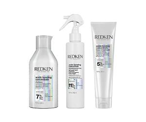 REDKEN Acidic Bonding Concentrate Shampoo, Lightweight Liquid Conditioner & Leave In TRIO