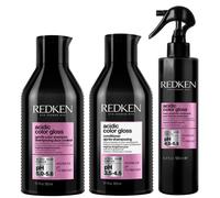Redken PACK Acidic Color Gloss Sulphate-Free Shampoo 300ml, Acidic Color Gloss Conditioner 300ml and Heat Protection Treatment 190ml