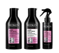Redken Acidic Color Gloss Sulphate-Free Shampoo & Conditioner Supersize 500ml & Heat Protection Leave-In Treatment 190ml in Clear Redken Clear
