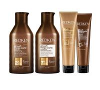 Redken All Soft Mega Curl Complete Routine Set Shampoo 300ml, All Soft Mega Curl Conditioner 300ml , All Soft Moisture Restore Leave-in Treatment 150ml & All Soft Mega Curl Hydramelt 250ml
