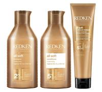 Redken All Soft Shampoo 300ml, Conditioner 300ml & Heavy Cream 250ml Pack in Clear Redken Clear