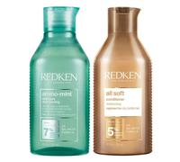 Redken Amino Mint Shampoo 300ml & All Soft Conditioner 300ml Duo