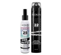 One United Multi-Benefit Treatment 150ml & Max Hold Hairspray 300ml Duo Redken Clear One Size