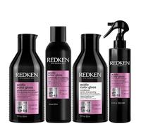 Redken PACK Acidic Color Gloss Sulphate-Free Shampoo 300ml, Acidic Color Gloss Conditioner 300ml, Activated Glass Gloss Treatment 237ml and Heat Protection Treatment 190ml