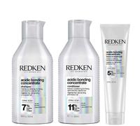 Redken Women's Trio: Acidic Bonding Concentrate Shampoo 300ml, Conditioner 300ml & Leave-In Treatment 150ml in Clear Redken Clear