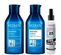 Redken Trio: Extreme Shampoo 500ml, Conditioner 500ml & One United Treatment 150ml