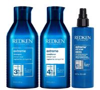 Redken Women's Trio: Extreme Shampoo 500ml Conditioner & Anti-Snap Treatment in Clear | Size: 500g Redken Clear 500g