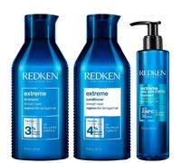 Redken Women's Trio: Extreme Shampoo 500ml, Extreme Conditioner 500ml & Extreme Play Safe 230 Heat Protection 250ml in Clear Redken Clear