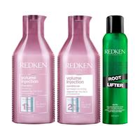 Redken Women's Trio: Volume Injection Shampoo 300ml, Volume Injection Conditioner 300ml & Styling Root Lifter 300ml in Clear Redken Clear