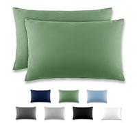 REDKEY Cushion Cover 50 x 70 cm, Set of 2 Pillowcases, Microfibre Cushion Cover for Cushions, Pillowcases with Tab Closure, 50 x 70 cm Pillow Case - Lawn Green