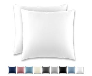 REDKEY Cushion Cover 65 x 65 cm, Set of 2 Pillowcases with Zip, Brushed Microfibre Cushion Cover for Cushions, Washable up to 40 °C, White