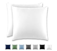 REDKEY Cushion Cover 80 x 80 cm - Set of 2 Pillowcases - Microfibre Cushion Cover for Pillows, Pillowcases with Tab Closure, 80 x 80 cm Pillow Case - White