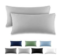 REDKEY Pillow Case - Set of 2 Pillowcases 40 x 80 cm, with Flap (without Zipper), Breathable Soft Anti-Wrinkle Microfiber - Light Grey